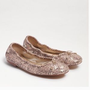 Sam Edelman Felicia Ballet Flats, Sesame Snake, Size 7, Brand New